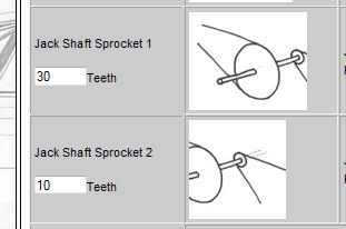 Jack Shaft Calculation Jack Shaft Inputs. Jack Shaft 1 is the larger driven sprocket, Jackshaft 2 is the driven smaller sprocket