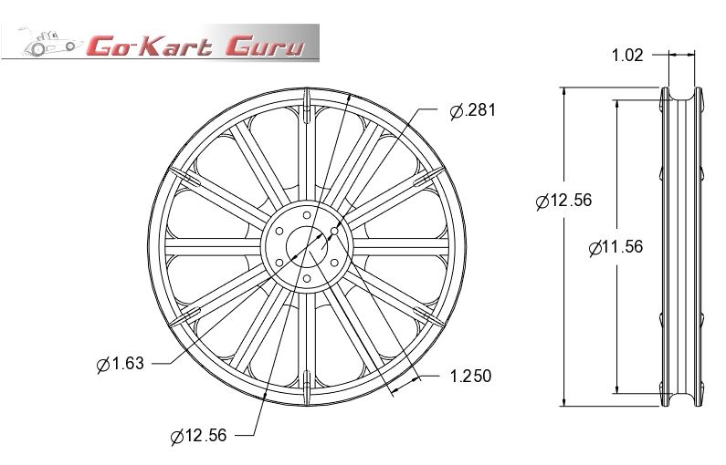 Go Kart Guru Aluminum Model T Go Kart Wheels